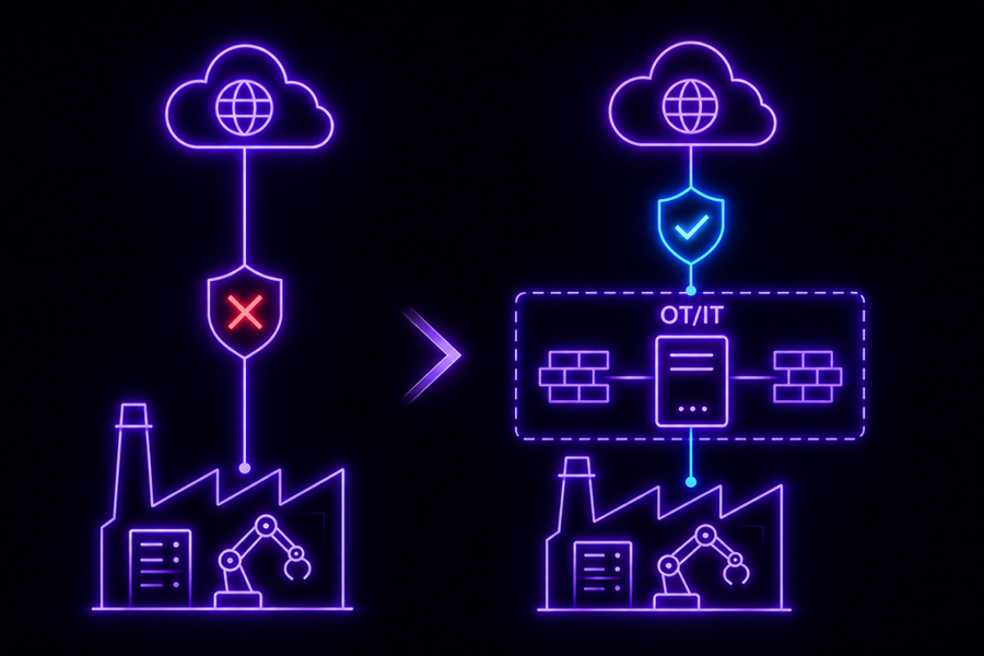 The risk of direct unsecure  OT/IT communication