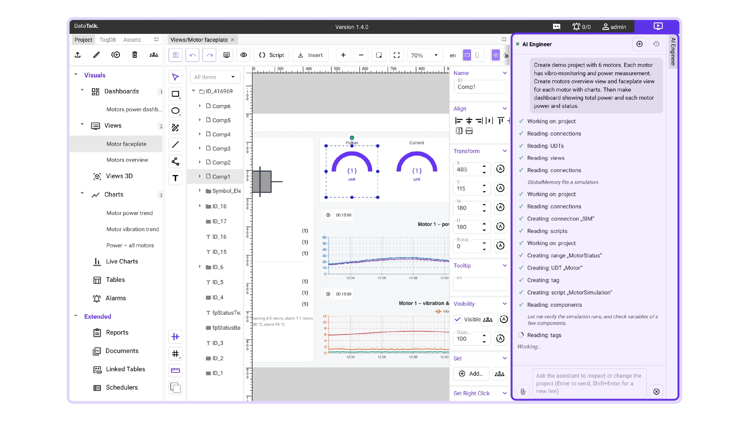 AI Engineer – creating visualisations, charts and entire projects from a prompt